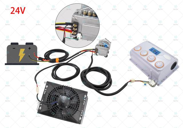 A/C 12V 24V 48V 電動コンプレッサーセット 自動車 トラック バス ボート トラクター 整備工場 エアコン用 輸入品_17