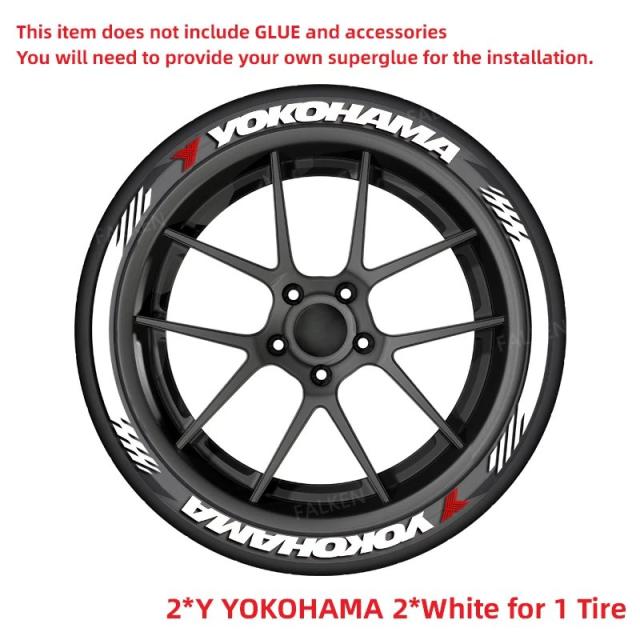 2/8個セット フォルケン 防水タイヤホイールステッカー - ヨコハマ 3D ユニバーサル オートバイ自動車デカール - 耐久性抜群 カースタイリングラベル 輸入品_12