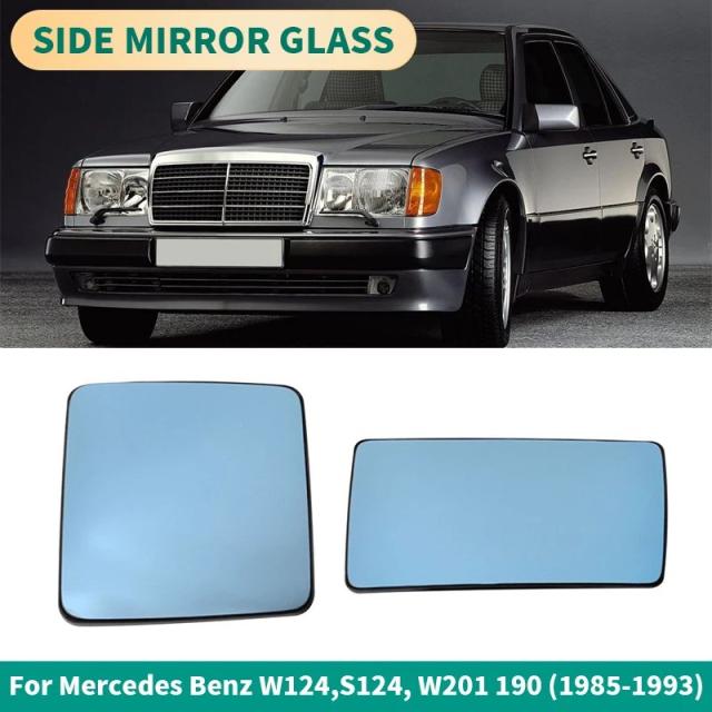 メルセデス・ベンツ W124/S124/W201 190 (1985-1993) Eクラス (1993-1995) 用 ブルー ヒーテッド ドアミラー カーブドミラー ガラス 交換品 輸入品