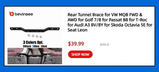 BEVINSEE パフォーマンス フロントストラットタワーバー VW Golf MK7/7.5 GTI/R 対応 輸入品_7
