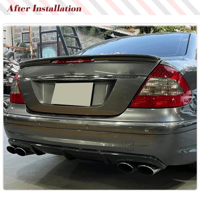 メルセデス・ベンツ Eクラス W211 E55 AMG セダン 4ドア 2002-2006 用 カーボンファイバー レーシング リアバンパー ディフューザーリップ スポイラー 輸入品_1