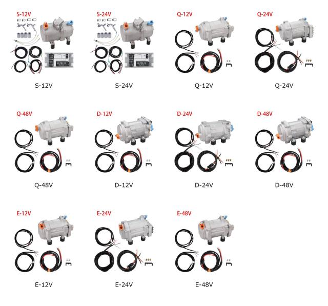 A/C 12V 24V 48V 電動コンプレッサーセット 自動車 トラック バス ボート トラクター 整備工場 エアコン用 輸入品_1