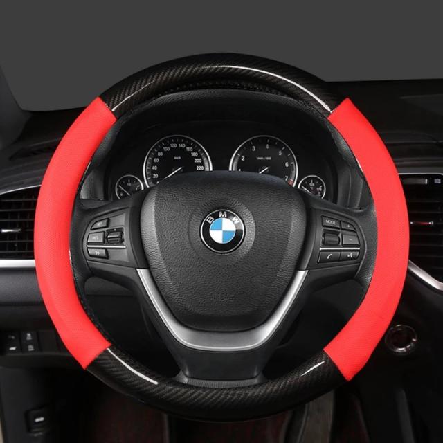 カーボンファイバーレザー 車用ステアリングホイールカバー 38cm BMW X1 X2 X3 X4 E84 F84 F39 E83 F25 G01 F97 F26 G02 F98 対応 自動車アクセサリー 輸入品_11