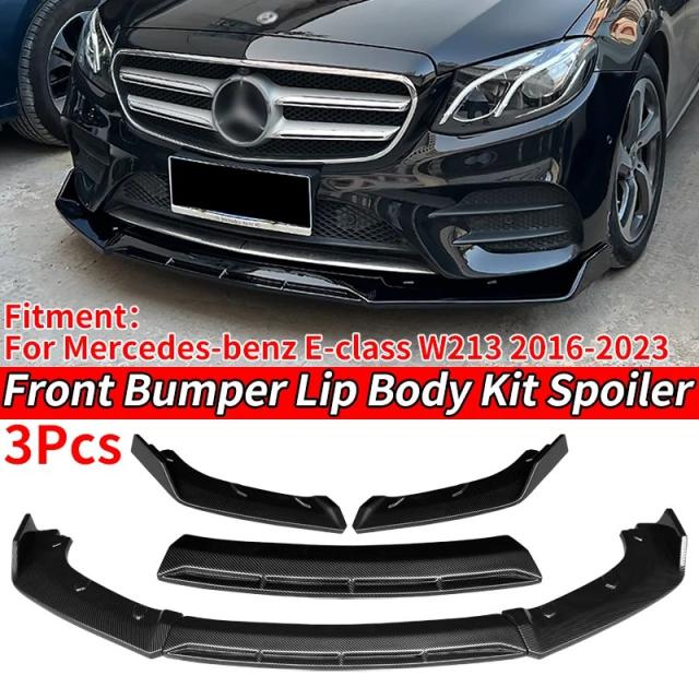 メルセデス・ベンツ Eクラス W213 (2016-) 用 フロントバンパーリップ ボディキット チンスポイラー ディフューザーガード カーボン調 ABS アクセサリー 輸入品