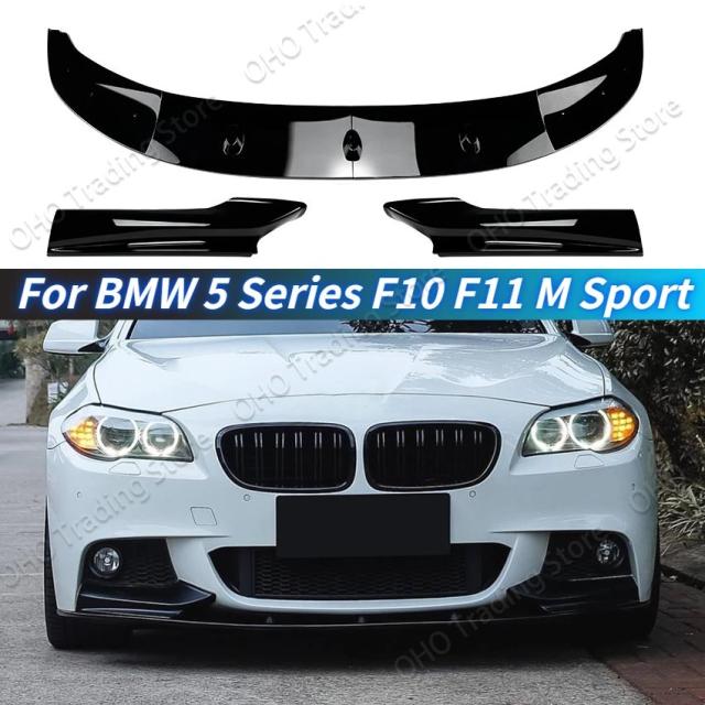 BMW 5シリーズ F10 F11 Mスポーツ 535i 528i M550d 2010-2016年 フロントバンパーリップ スプリッター ディフューザー ボディキット スポイラー トリム チューニングパーツ 輸入品