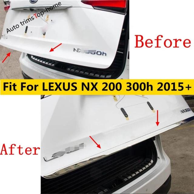 Yimaautotrims ステンレス鋼 リアトランク/テールゲート ボトムリッドストリップカバートリム レクサスNX200/300h 2015- 外装リフィット 輸入品