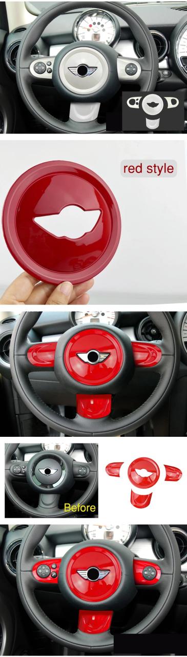 BMW MINI Cooper JCW用 ステアリングホイールマルチメディアボタン装飾カバー 純正風カスタムパーツ 輸入品_10