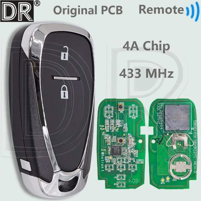 DR 2ボタン 4Aチップ 433MHz 純正PCB キーレスゴー 車 リモコンキー シボレー トラッカー トラックス オーランド JM用 輸入品