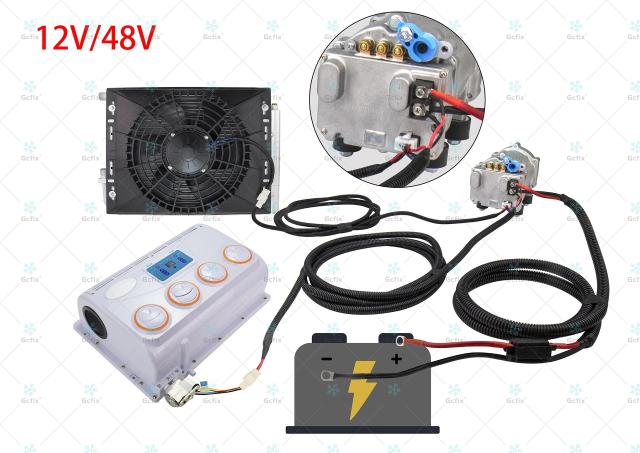A/C 12V 24V 48V 電動コンプレッサーセット 自動車 トラック バス ボート トラクター 整備工場 エアコン用 輸入品_16