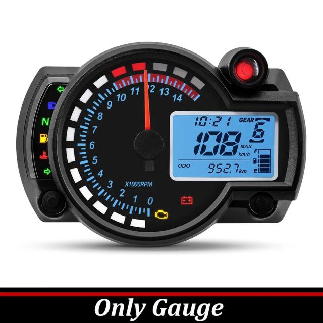 12V ユニバーサル 7色バックライト バイク用スピードメーター タコメーター RPM オドメーター パネル ダッシュボード ホンダ スズキ ヤマハ カワサキ対応 輸入品_8