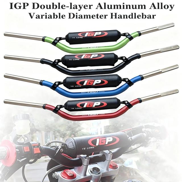 モーターサイクル用IGPハンドルバー ダブルレイヤーハンドルバー アルミ合金製 チェストガード付き 可変径Rハンドル ユニバーサルモトクロス 輸入品