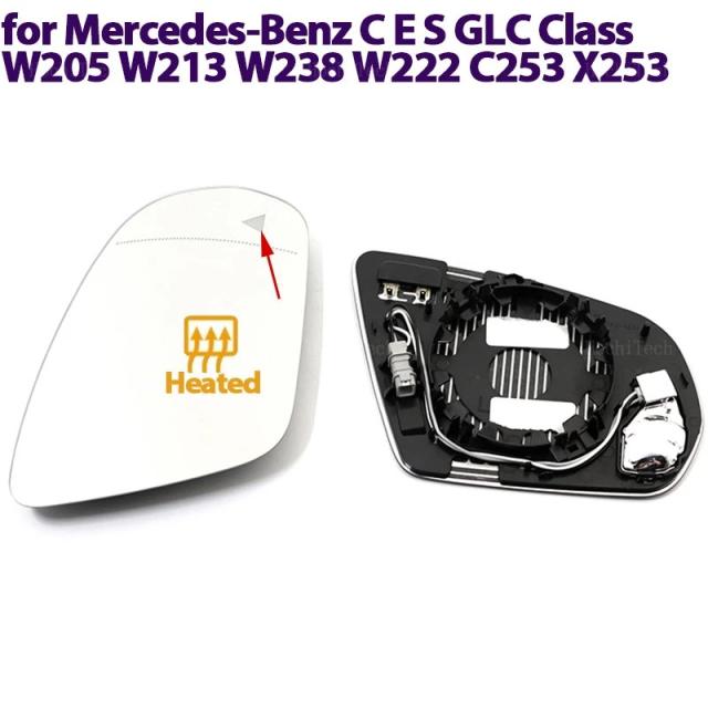メルセデスベンツ C・E・S・GLCクラス W205 W222 W213 X253 用 ヒーテッド クリア サイドミラー レンズ 死角対策 輸入品