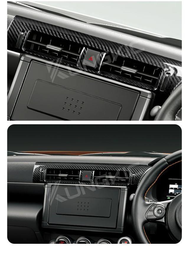 リアルハードカーボンファイバー スバルBRZ トヨタGR86 2021-式 JDM RHD センターエアコンアウトレットベント ステッカー 内装パーツ 輸入品