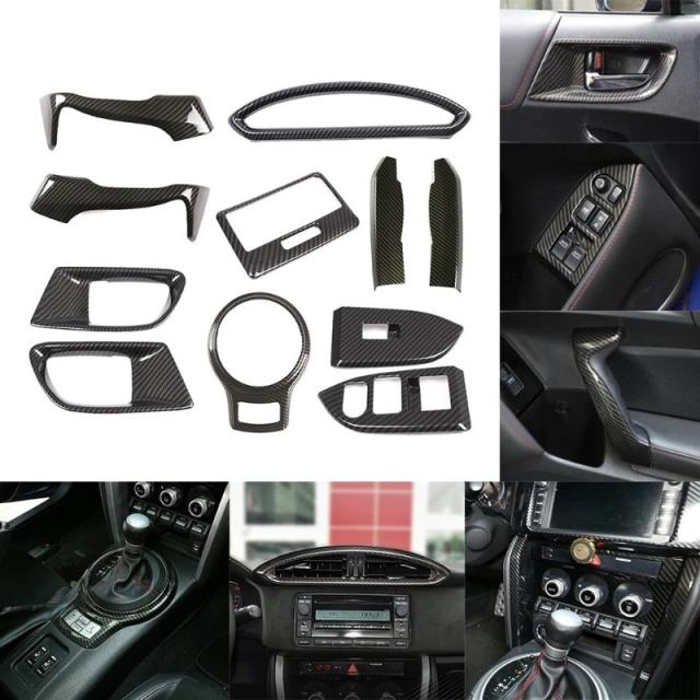 トヨタ86 スバルBRZ 2012-用 ABSカーボンファイバー ドアパネルハンドルカバー 車内インテリアアクセサリー 輸入品