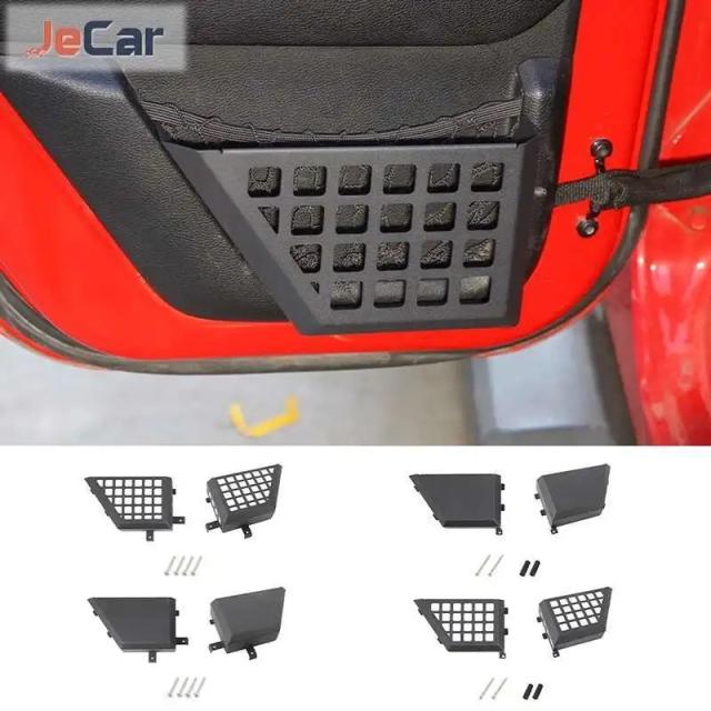 JeCar メタルフロントリアドアサイドメッシュポケット収納ボックスオーガナイザー Jeep Wrangler JK 2011-2017 2/4ドア 自動車アクセサリー 輸入品