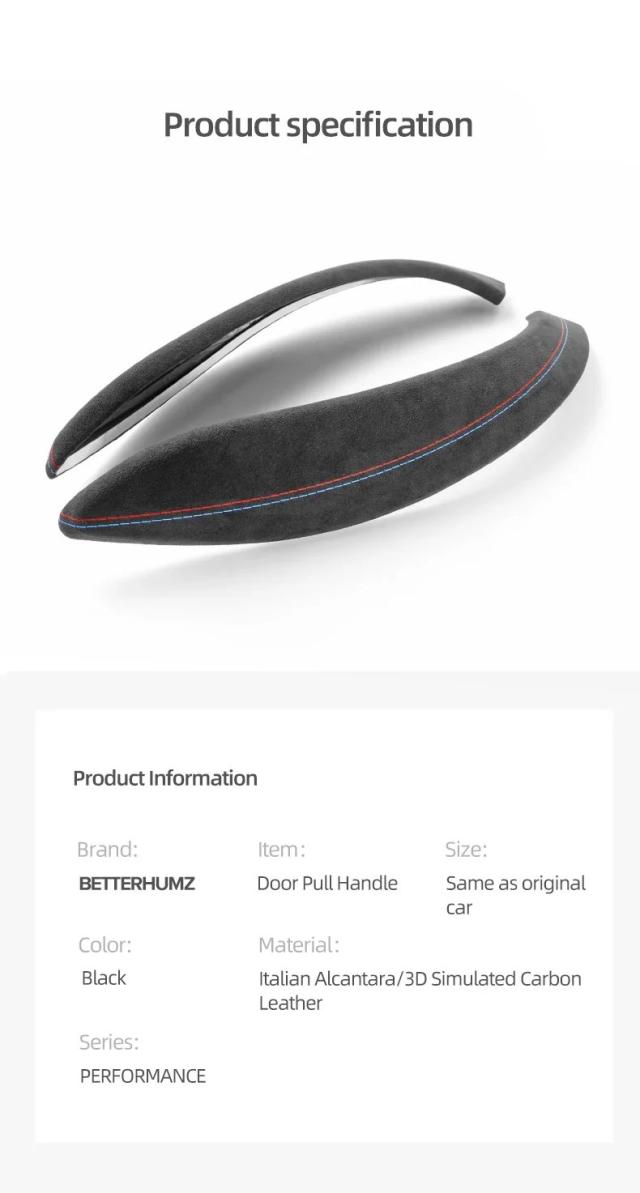 BMW F30 F32 F34 2013-2019 年式用 アルカンタラ インテリアトリム ドアプルハンドルカバー 2点セット 車内アクセサリー 輸入品_19