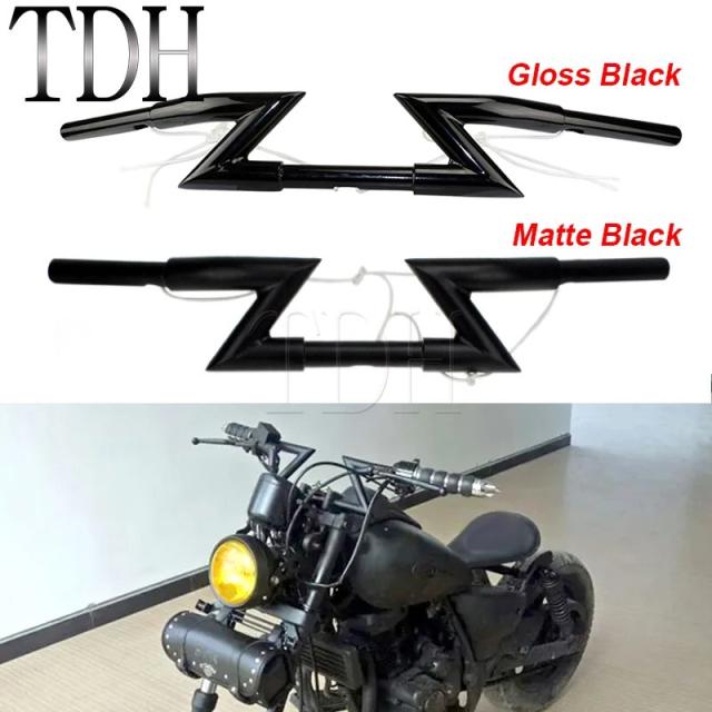 スチールブラック モーターサイクル ハンドルバー 1インチ ドラッグZバー ハーレー カスタム チョッパー ボバー ソフテイル ダイナ XL スポースター ナイスター対応 輸入品