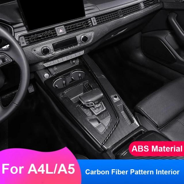 アウディ A4L B9 セダン A4 オールロード アバント S4 A5 S5 2017-2024 年式用 ABSカーボンファイバー風 内装トリムオーバーレイ 輸入品