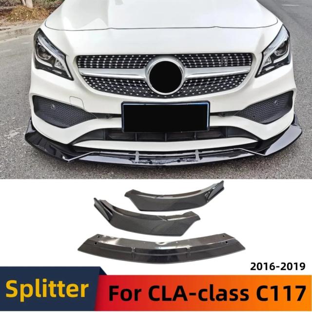 メルセデス・ベンツ CLA C117 2016-2019 フロント デフレクター バンパーリップ スポイラー プロテクター スプリッター エアダム チューニング アクセサリー ボディキット 輸入品