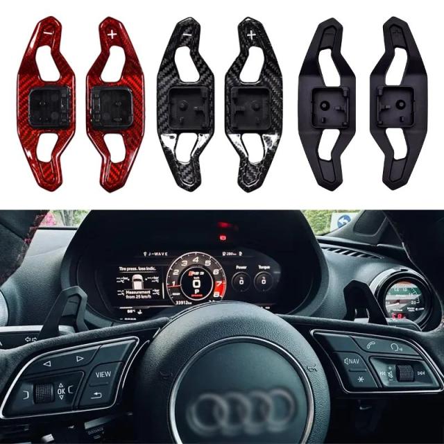 アウディ A3 S3 RS3 A4 A5 S5 A6 S6 RS6 TT R8 Q3 Q5 用 カーボンファイバー ステアリングホイール パドルシフト エクステンション カーディテール 輸入品