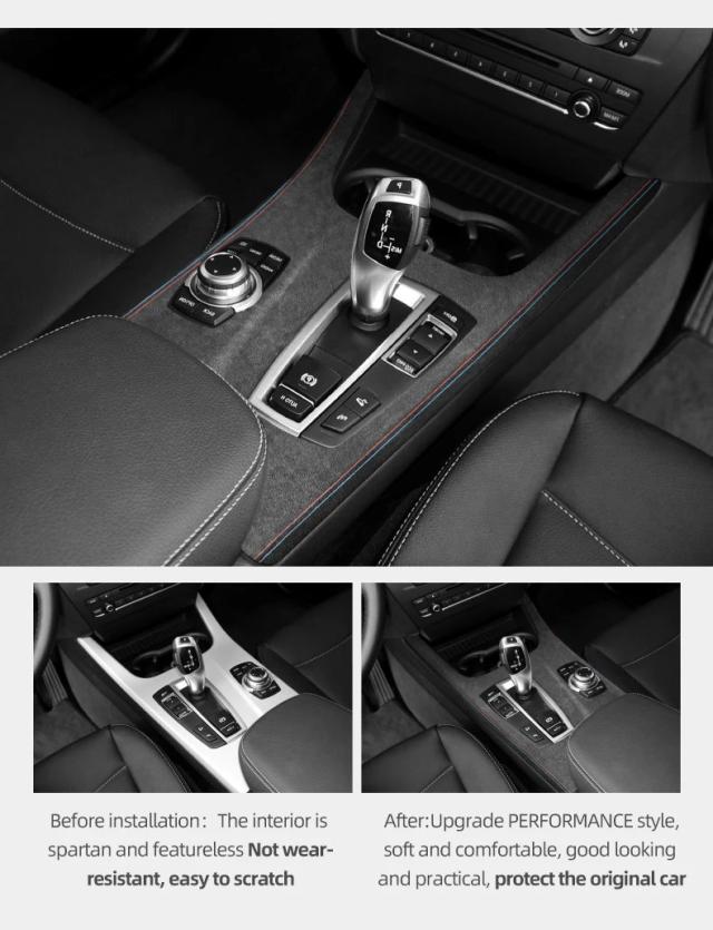 Betterhumz製 BMW X3 F25・X4 F26 センターコンソール コントロールパネル シフトパネルカバー トリム アルカンタラ 内装アクセサリー 輸入品_10