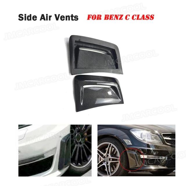 メルセデスベンツW204 C63 AMG 2012-2014 用 カーボンファイバー フロントバンパーサイドエアベント FRPフェンダーベントパネルトリムカバー 輸入品