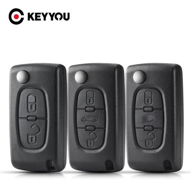 KEYYOU 30X リモートキーケース ピュジョー 207 307 308 407 607 807 シトロエン C2 C3 C4 C5 C6 フリップ・フォールディング カースケル 2/3/4ボタン用 輸入品