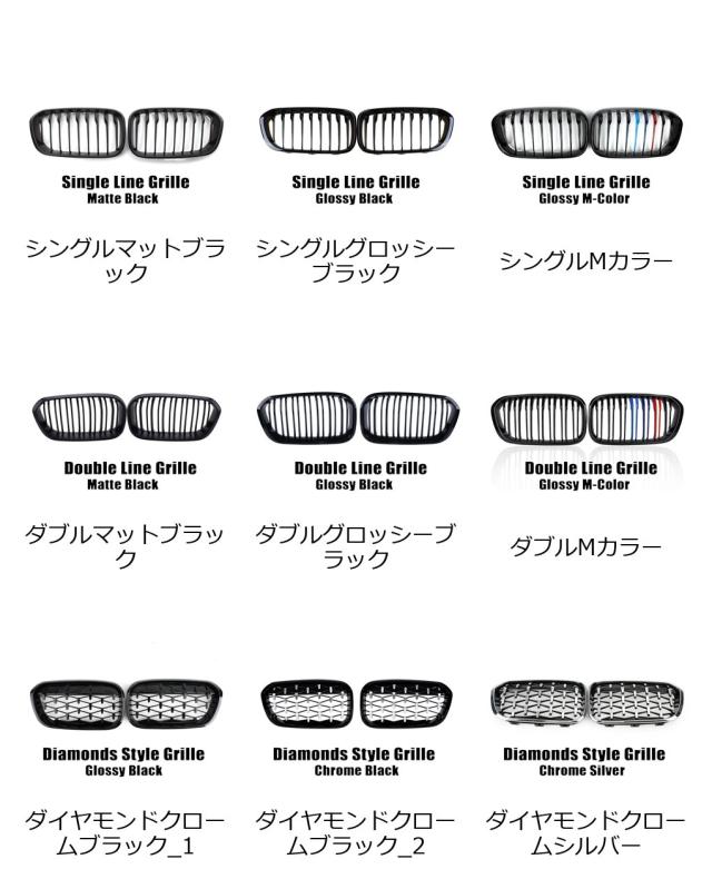 XVIP 1ペア フロントグリル BMW 1シリーズ F20 F21 2012-2019 用 グロスブラック キドニーグリル 交換用 レーシングフロントバンパーグリル 輸入品_1