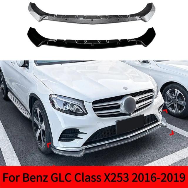 メルセデス・ベンツ GLCクラス X253 C253 AMG フロントバンパー チンリップ スポイラー スプリッター グロッシーブラック 2015-2019 輸入品