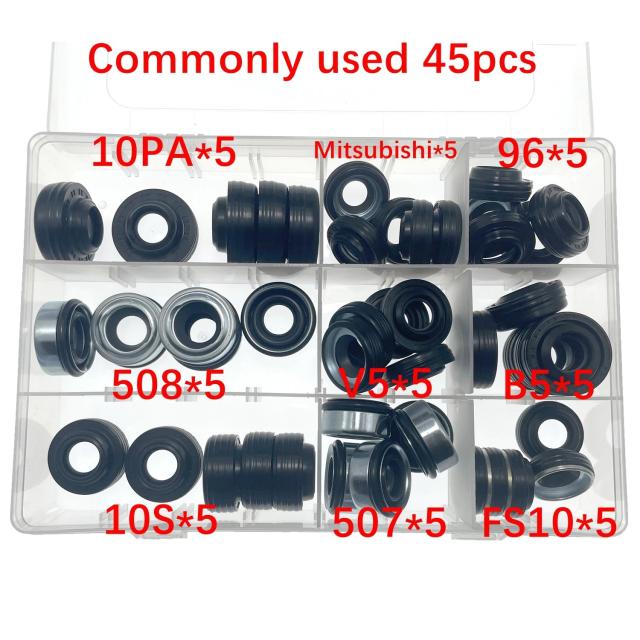 55ピース 自動車エアコンコンプレッサーオイルシールセット FS10 7SUB16 MAS90/105 A32 DKS32C 10PA15C/17C HCC V5 シャフトシール 輸入品