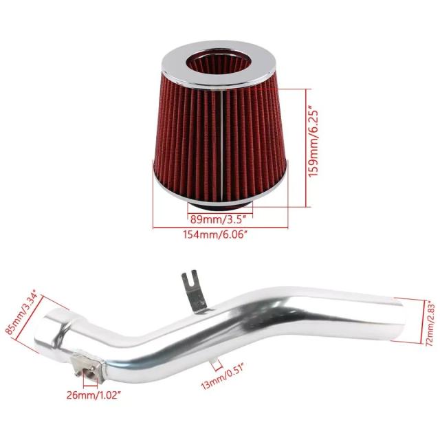 コールドエアインテークパイプフィルターキット レッド/ブルー レクサスIS250 2.5L V6 IS350 3.5L V6 エンジンパーツ 輸入品