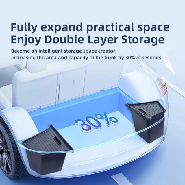 LUCKEASY Tesla Model Y用 リアトランク 収納ボックス オーガナイザー 車内インテリアアクセサリー 2022-式 輸入品