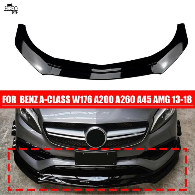 メルセデス・ベンツ Aクラス W176 A200 A260 A45 AMG 専用 フロントバンパー リップスポイラー 光沢ブラック/カーボン調 2013-式 輸入品