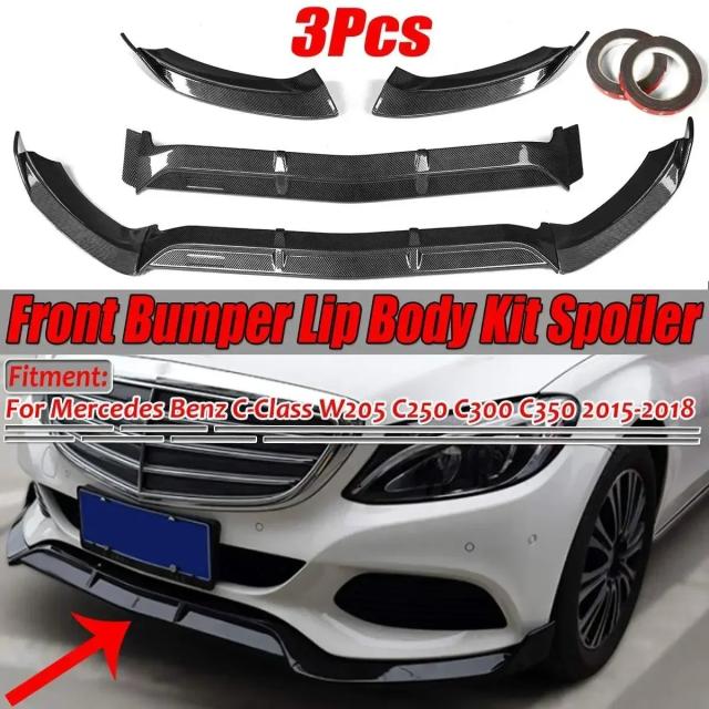 メルセデス・ベンツ Cクラス W205 C250 C300 C350 専用 フロントバンパー スポイラー リップ ディフューザー ガード ボディキット 2015-モデル 輸入品