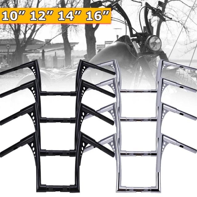 Motorcycle Rise 10 12 14 16 18 エイプハンガーハンドルバー ハーレースポースター ソフテイル ダイナ ファットボーイ用 輸入品