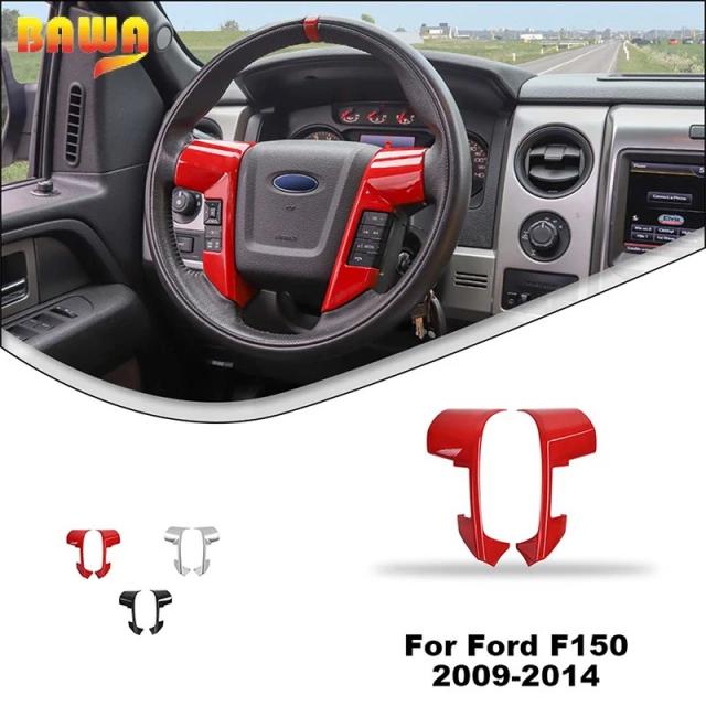 BAWA ステアリングホイール デコレーションカバートリム フォード ラプター F150 2009-2014 車内インテリアアクセサリー 輸入品