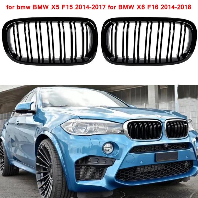 BMW F15/F16用 フロントキドニーグリル グロスブラック 交換用 2014-モデル X5 X6対応 輸入品