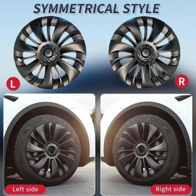 4個セット ハブキャップ 車用 交換用ホイールキャップ 19インチ フルカバータイプ アクセサリー Tesla Model Y 2023 2024 専用 輸入品
