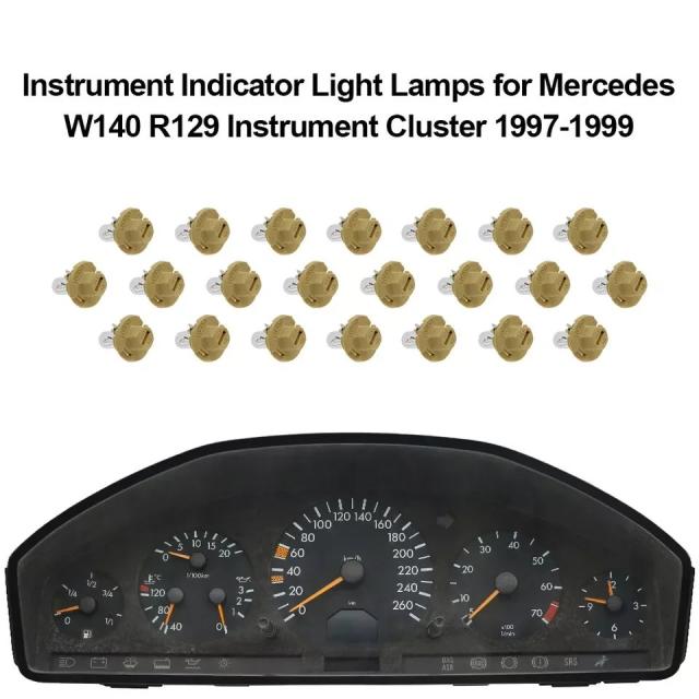 メルセデス W140 S320 S420 S500 R129 SL500 SL600 1997-2001 年式 インパネメーター インジケーター電球 輸入品