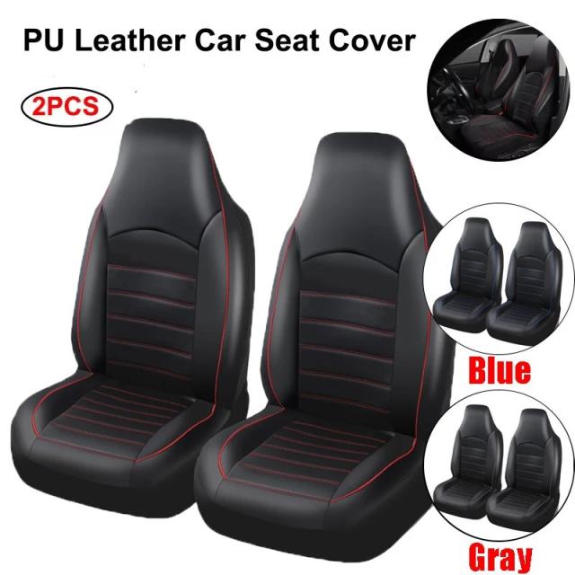 2個セット PUレザー フロントシートカバー 車用 ファッションスタイル ハイバックバケットシート プロテクター ユニバーサル カーシートアクセサリー 輸入品