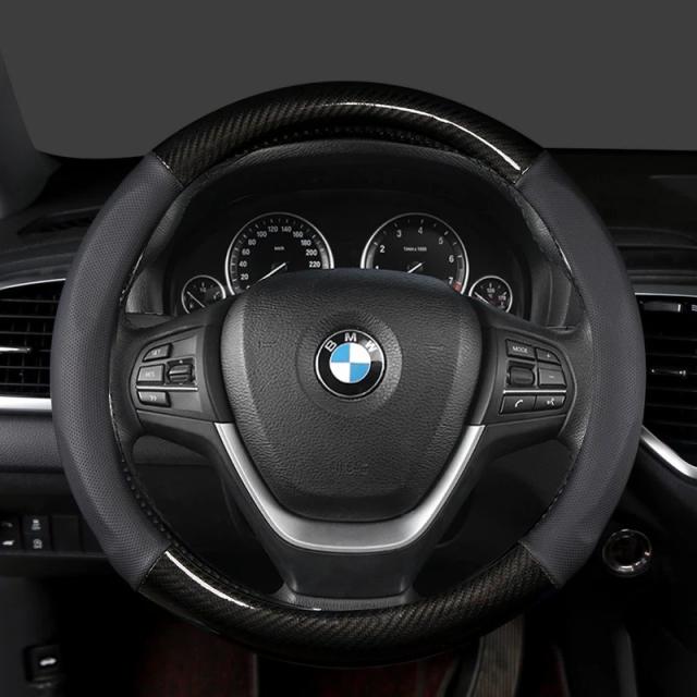 カーボンファイバーレザー 車用ステアリングホイールカバー 38cm BMW X1 X2 X3 X4 E84 F84 F39 E83 F25 G01 F97 F26 G02 F98 対応 自動車アクセサリー 輸入品_5