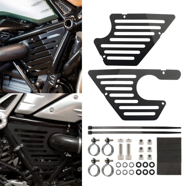 BMW R nineT Pure Racer Scrambler Urban G/S 2016-2019 専用 ブラックサイドカバー アルミ製 ステンレスネジ付き 輸入品