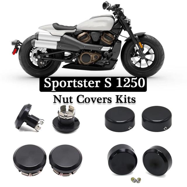ハーレースポーツスターS 1250 RH1250S用 アクセサリー フロントリアアクスルナットカバーキット アッパーフォークステムカバー 輸入品