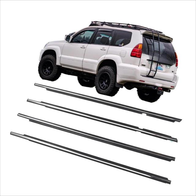 レクサスGX470 2003-2009 プリウス 120 ランドクルーザープラド 用 クローム 外窓ゴム 4個 ウェザーストリップシール 75711-60061 輸入品
