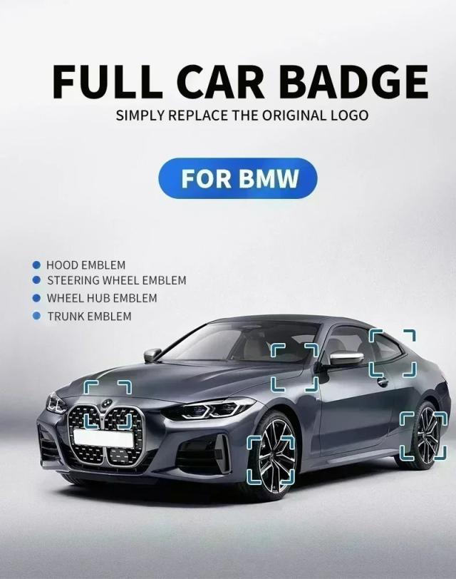 BMW E28 E32 E43 E52 E53 E63 E64 E93 E94 E87 F10 F20 F30 用 7個セット 45mm 68mm 74mm 82mm フロントフードエンブレム リアトランクバッジ 車用ロゴマーク 輸入品_8