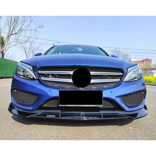 メルセデスベンツ Cクラス W205 C300 C160 C200 C350e C260 C200 2015-2018 用 フロントバンパーリップスポイラー ディフューザー 車 アクセサリー パーツ 輸入品_3