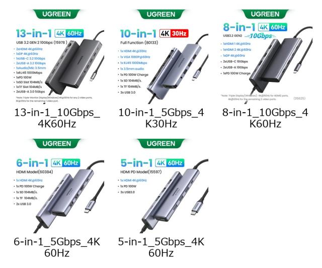 UGREEN USB C ドッキングステーション 13 in 1 4K トリプルディスプレイ デュアルHDMI 10Gbps USB C HUB 100W PD SD/TF 対応 MacBook Pro Air Dell XPS 輸入品_1