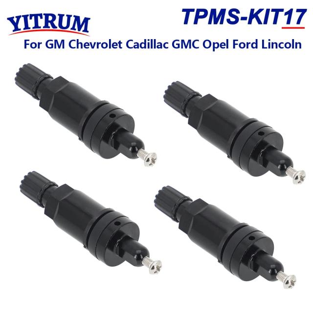 TPMS タイヤ空気圧センサー ブラックアルミ合金バルブステム 交換修理キット GM シボレー キャデラック GMC オペル フォード リンカーン 対応 輸入品