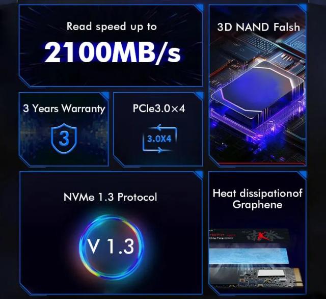 HUADISK SSD NVMe M.2 PCIe Gen3 内蔵ハードドライブ 128GB 256GB 512GB 1TB ノートパソコン デスクトップPC 用 輸入品_9