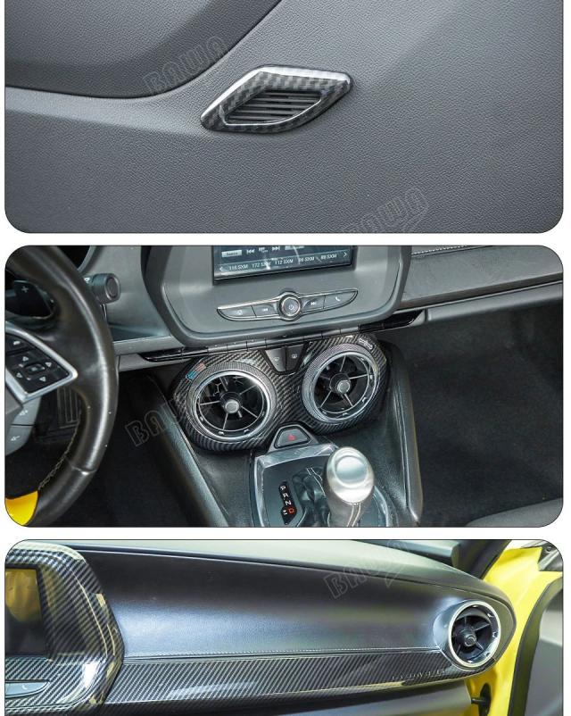 BAWA ABSカーボン調ギアシフトセンターフィニッシャーカバーキット シボレーカマロ 以降 車外アクセサリー 輸入品_13